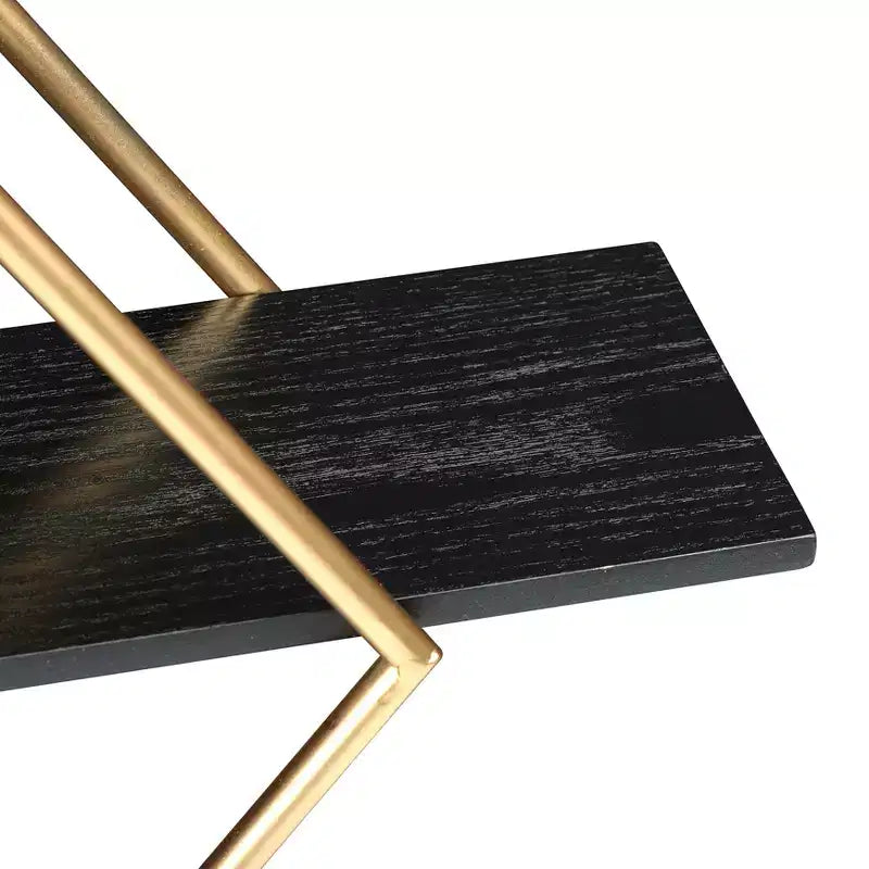 Mensola a muro rettangolare in legno e oro