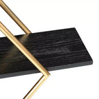 Mensola a muro rettangolare in legno e oro
