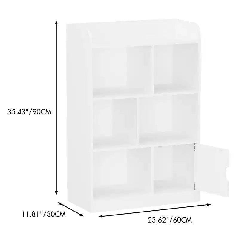 Libreria per Bambini, Scaffale con 6 Scomparti, Mensole Indipendenti e Organizzatore a Cubi, per Camera da Leto, Soggiorno, Ufficio, Armadio, Scuola, in Bianco