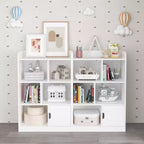 Libreria per Bambini, Scaffale con 6 Scomparti, Mensole Indipendenti e Organizzatore a Cubi, per Camera da Leto, Soggiorno, Ufficio, Armadio, Scuola, in Bianco