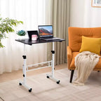 Scrivania Mobile Regolabile in Altezza, Scrivania Piccola con Ruote, Tavolo Portatile per Laptop, Scrivania per Computer Regolabile in Altezza per Ufficio Domestico