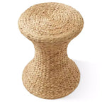 Tavolino d'appoggio clessidra - Naturale, Tavolino in giacinto d'acqua, Tavolino intrecciato in vimini Boho per soggiorno, camera da letto, ingresso