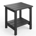 HDPE Side Table with 4-Piece Desktop and 3-Piece Bottom Storage Rack
