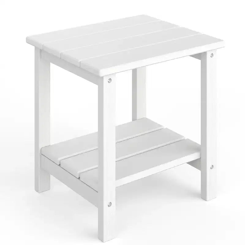 Tavolino d'appoggio in HDPE con piano in 4 pezzi e ripiano portaoggetti inferiore in 3 pezzi