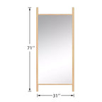 Specchio con cornice in legno massiccio a scala da 31 pollici L x 71 pollici A, in marrone