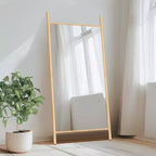 Specchio con cornice in legno massiccio a scala da 31 pollici L x 71 pollici A, in marrone