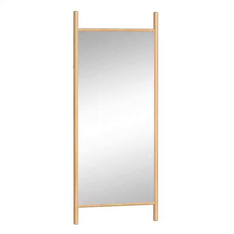 Specchio con cornice in legno massiccio a scala da 31 pollici L x 71 pollici A, in marrone