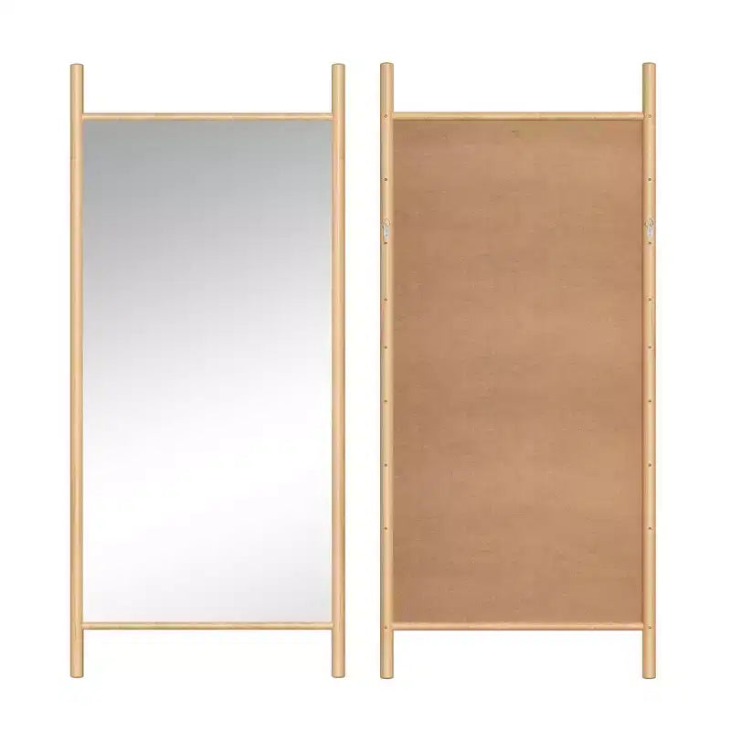Specchio con cornice in legno massiccio a scala da 31 pollici L x 71 pollici A, in marrone