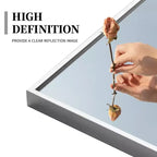 Specchio da parete a figura intera con cornice in metallo rettangolare, 21 pollici di larghezza x 64 pollici di altezza, specchio autoportante color argento