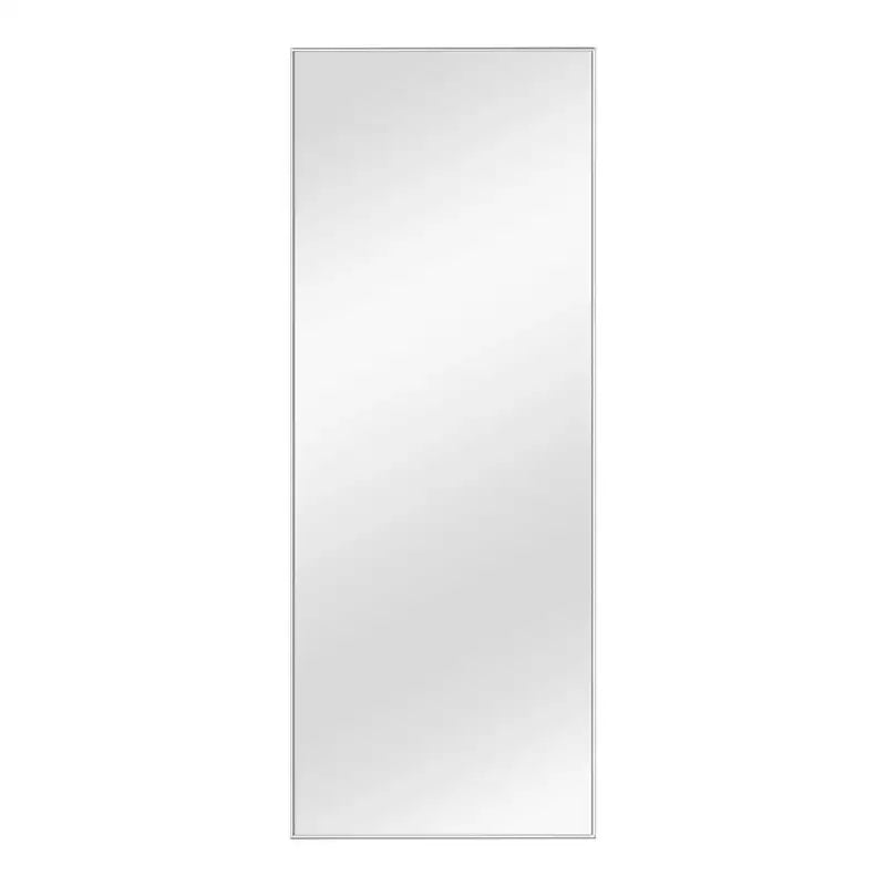 Specchio da parete a figura intera con cornice in metallo rettangolare, 21 pollici di larghezza x 64 pollici di altezza, specchio autoportante color argento