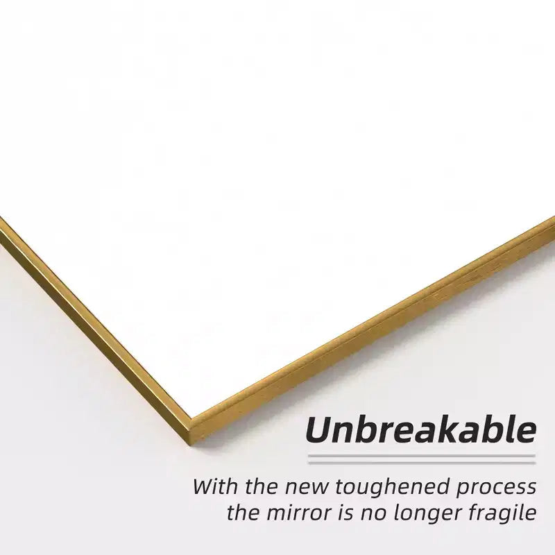 Specchio a figura intera rettangolare 59x28 con bordo sottile in alluminio e angoli retti, con supporto