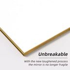 Specchio a figura intera rettangolare 59x28 con bordo sottile in alluminio e angoli retti, con supporto