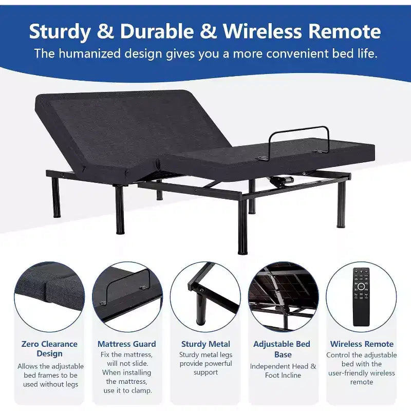 Base del letto regolabile aggiornata con telaio in schiuma ispessita