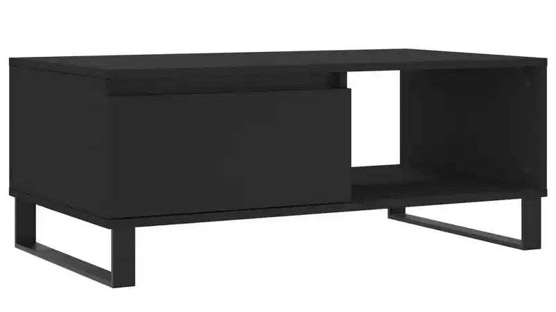 vidaXL Coffee Table Black Engineered wood Medium Storage Coffee Table