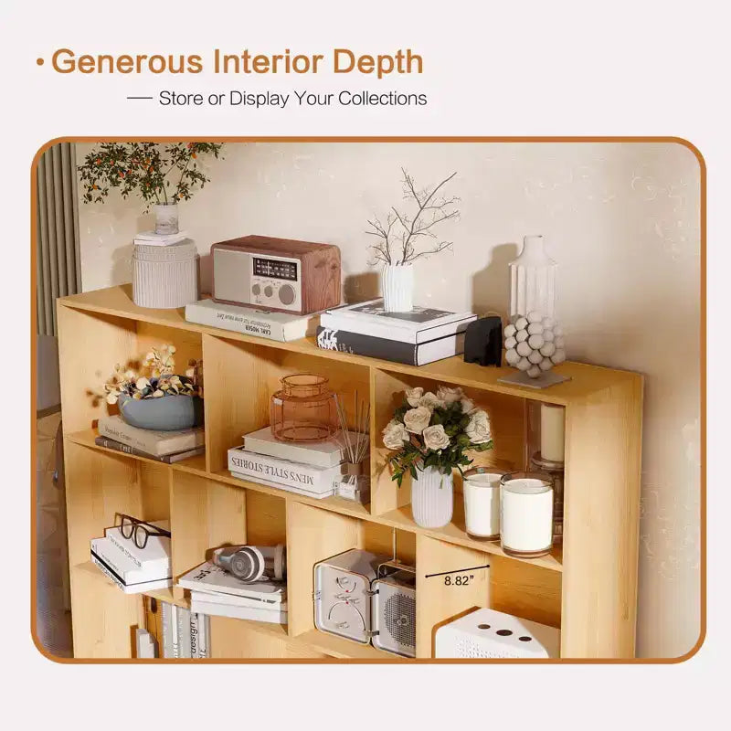 Scaffale a 10 cubi, libreria con ripiani a cubo in legno, organizer a 3 livelli in legno per soggiorno/ufficio, vetrina, contenitori decorativi per la casa