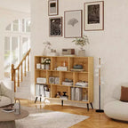 Scaffale a 10 cubi, libreria con ripiani a cubo in legno, organizer a 3 livelli in legno per soggiorno/ufficio, vetrina, contenitori decorativi per la casa