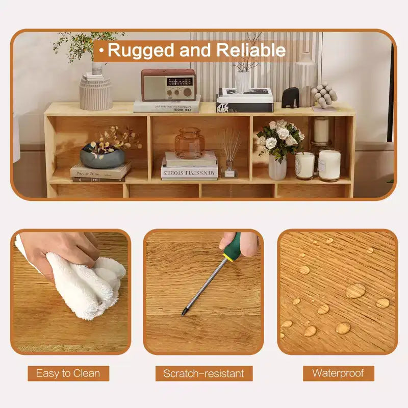 Scaffale a 10 cubi, libreria con ripiani a cubo in legno, organizer a 3 livelli in legno per soggiorno/ufficio, vetrina, contenitori decorativi per la casa