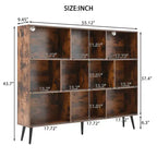 Scaffale a 10 cubi, libreria con ripiani a cubo in legno, organizer a 3 livelli in legno per soggiorno/ufficio, vetrina, contenitori decorativi per la casa