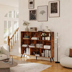Scaffale a 10 cubi, libreria con ripiani a cubo in legno, organizer a 3 livelli in legno per soggiorno/ufficio, vetrina, contenitori decorativi per la casa