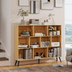 Scaffale a 10 cubi, libreria con ripiani a cubo in legno, organizer a 3 livelli in legno per soggiorno/ufficio, vetrina, contenitori decorativi per la casa