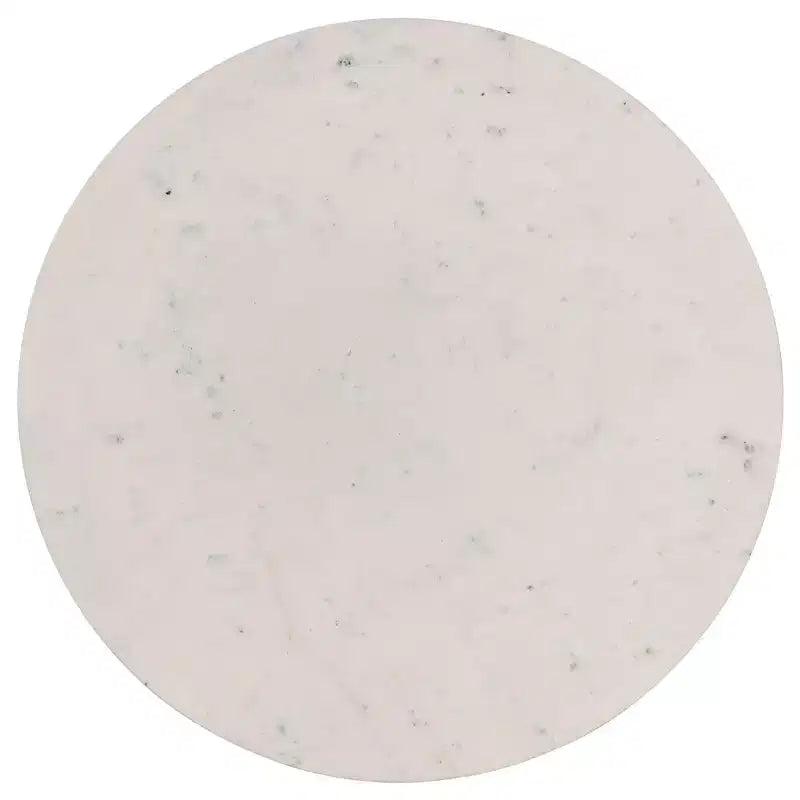 Coaster,Tavolino da caffè Aldis rotondo con ripiano in marmo, bianco