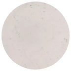 Coaster,Tavolino da caffè Aldis rotondo con ripiano in marmo, bianco