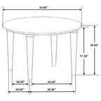 Coaster,Tavolino da caffè Aldis rotondo con ripiano in marmo, bianco