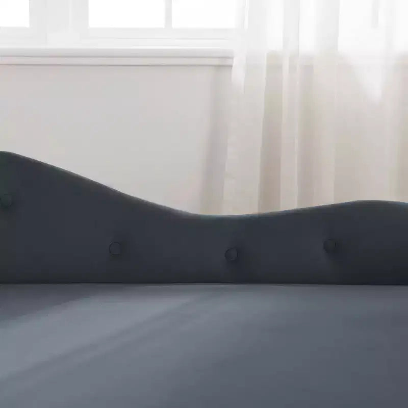Chaise longue in velluto, con contenitore, chiodini decorativi, bracciolo arrotolato, per soggiorno, camera da letto, ufficio, beige