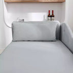 Chaise longue in velluto, con contenitore, chiodini decorativi, bracciolo arrotolato, per soggiorno, camera da letto, ufficio, beige