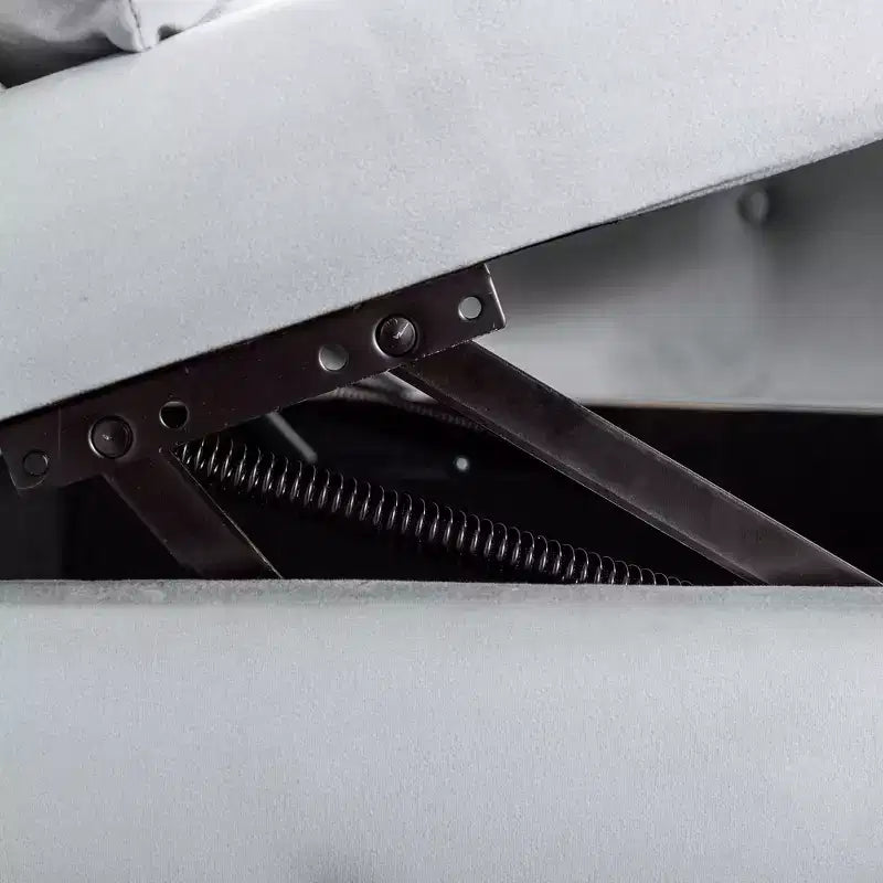 Chaise longue in velluto, con contenitore, chiodini decorativi, bracciolo arrotolato, per soggiorno, camera da letto, ufficio, beige
