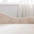 Chaise longue in velluto, con contenitore, chiodini decorativi, bracciolo arrotolato, per soggiorno, camera da letto, ufficio, beige