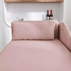 Chaise longue in velluto, con contenitore, chiodini decorativi, bracciolo arrotolato, per soggiorno, camera da letto, ufficio, beige