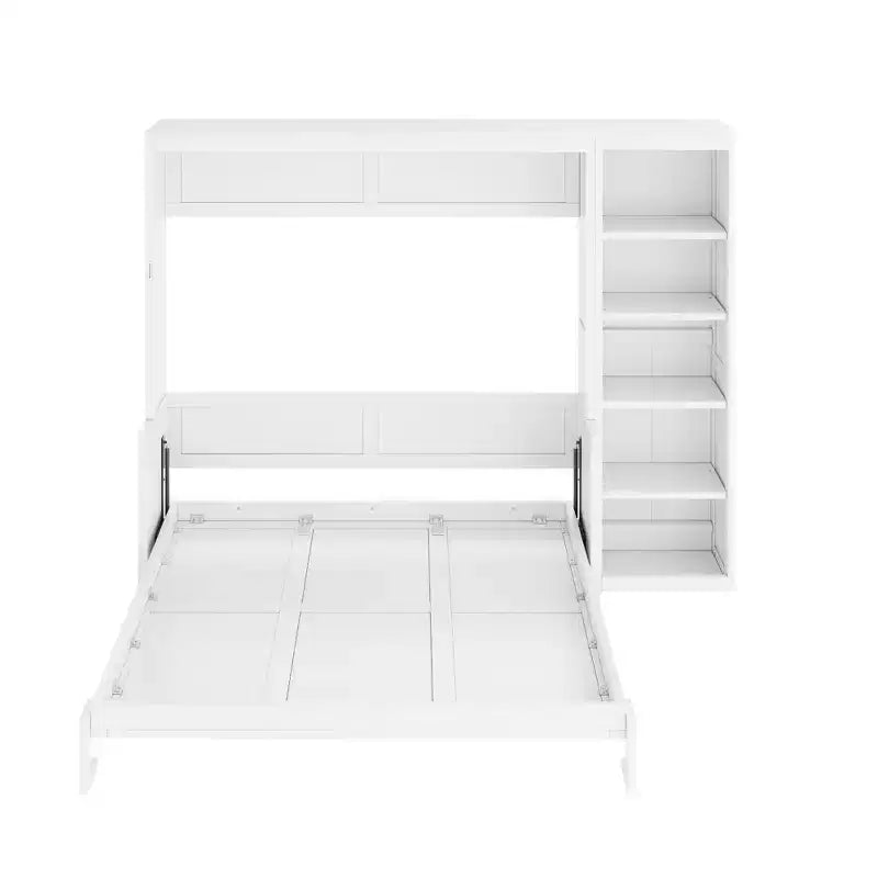 Letto a scomparsa Ruby salvaspazio in legno massello di pino con scrivania e libreria