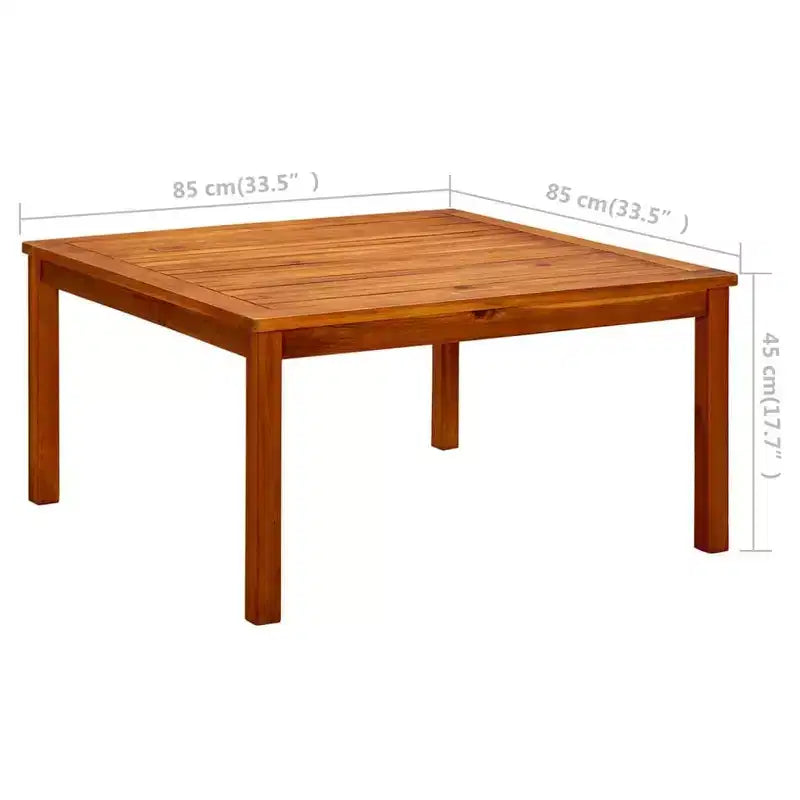 vidaXL Tavolino da caffè in legno massello di acacia - 33,5 x 33,5 x 17,7 cm