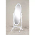 Full Length Tilting Floor Cheval Mirror, White Wood Frame Decorative Dressing Mirror for Bedroom