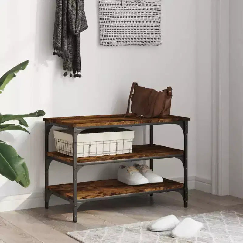 Panca portascarpe, organizer, ingresso, corridoio, mobili in legno multistrato