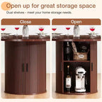 Tavolo da pranzo rotondo da 48 pollici con contenitore - Ripiano regolabile a 3 livelli, Stile Modern Farmhouse, Posti a sedere per 4-6 persone