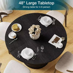 Tavolo da pranzo rotondo da 48 pollici con contenitore - Ripiano regolabile a 3 livelli, Stile Modern Farmhouse, Posti a sedere per 4-6 persone