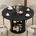 Tavolo da pranzo rotondo da 48 pollici con contenitore - Ripiano regolabile a 3 livelli, Stile Modern Farmhouse, Posti a sedere per 4-6 persone