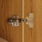 Armadio accentato in rattan e legno chiaro: 2 cassetti portaoggetti + cerniere scorrevoli per l'organizzazione dei vestiti in camera da letto