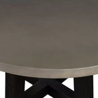Tavolo da pranzo rotondo Manchester Modern Concrete e Acacia grigio
