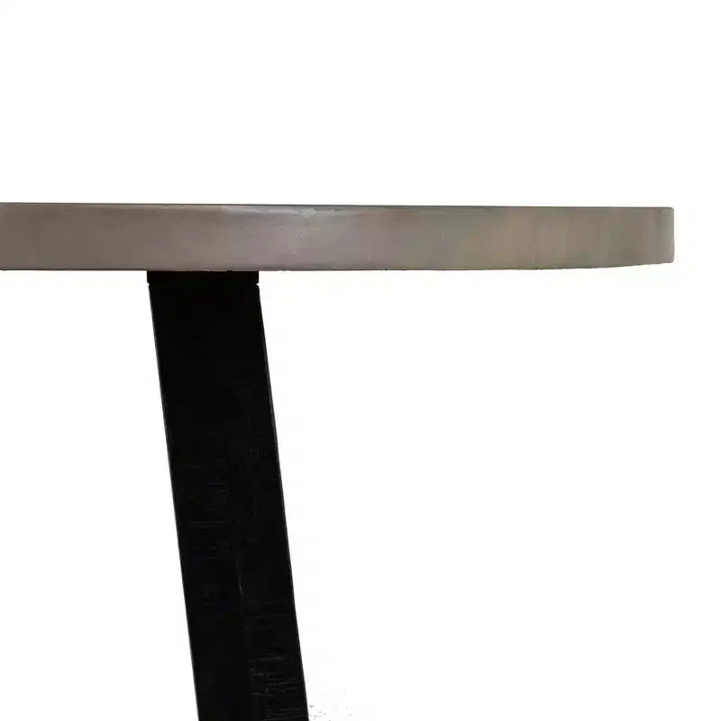 Tavolo da pranzo rotondo Manchester Modern Concrete e Acacia grigio