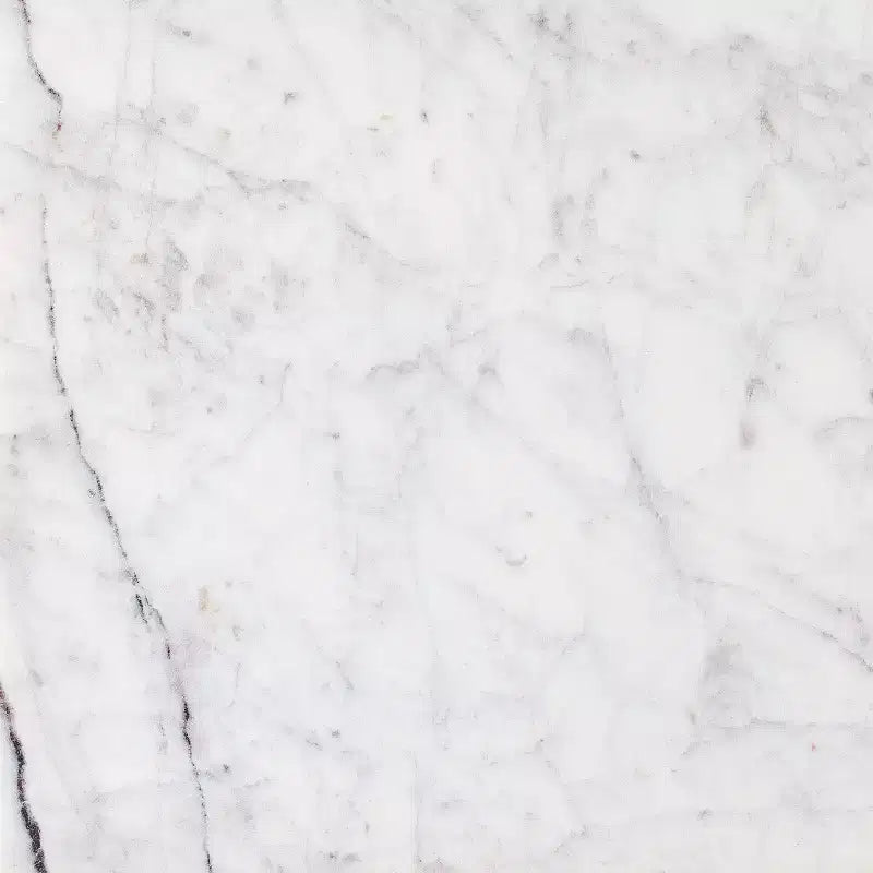 Console in metallo e marmo con mensola, marmo bianco di Carrara/bronzo scuro
