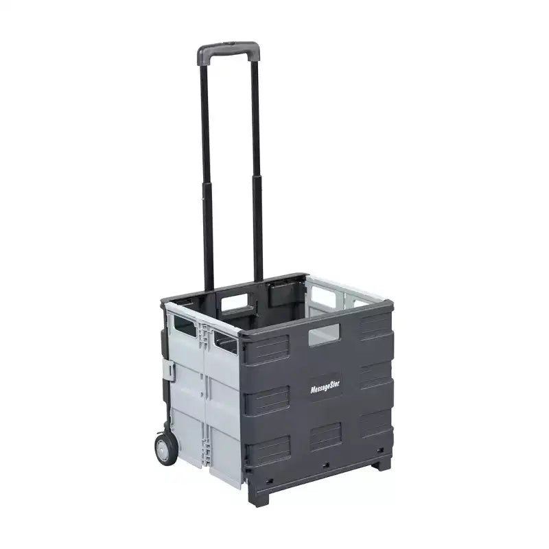 ECR4Kids Universal Collapsible Rolling Utility Storage Cart, Mobile Organizer, Black