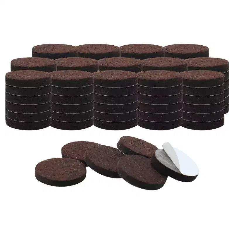 Unique Bargains Round Self-Stick Non-Slip Furniture Felt Pads Dark Brown 90 Pcs