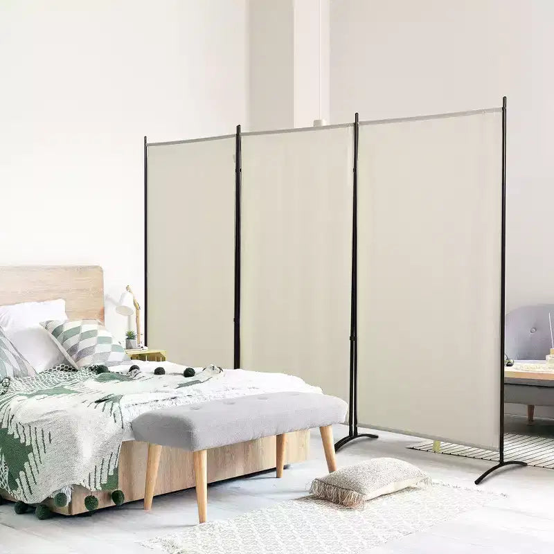 Separatore con 3 pannelli, divisorio pieghevole per la privacy, per camera da letto, ufficio, interni, 100 x 72