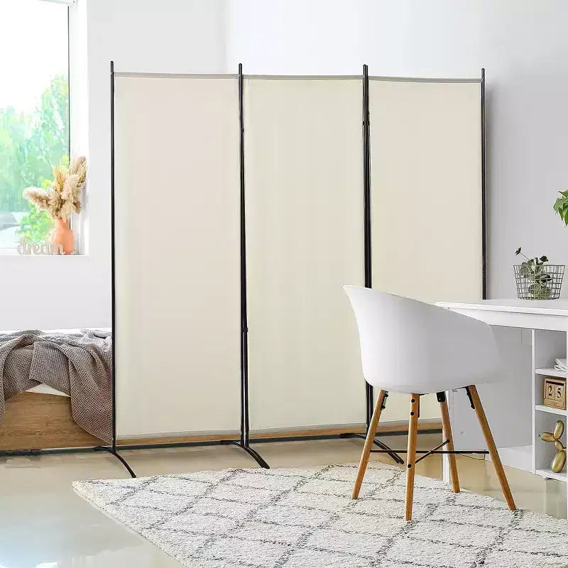 Separatore con 3 pannelli, divisorio pieghevole per la privacy, per camera da letto, ufficio, interni, 100 x 72