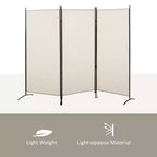 Separatore con 3 pannelli, divisorio pieghevole per la privacy, per camera da letto, ufficio, interni, 100 x 72
