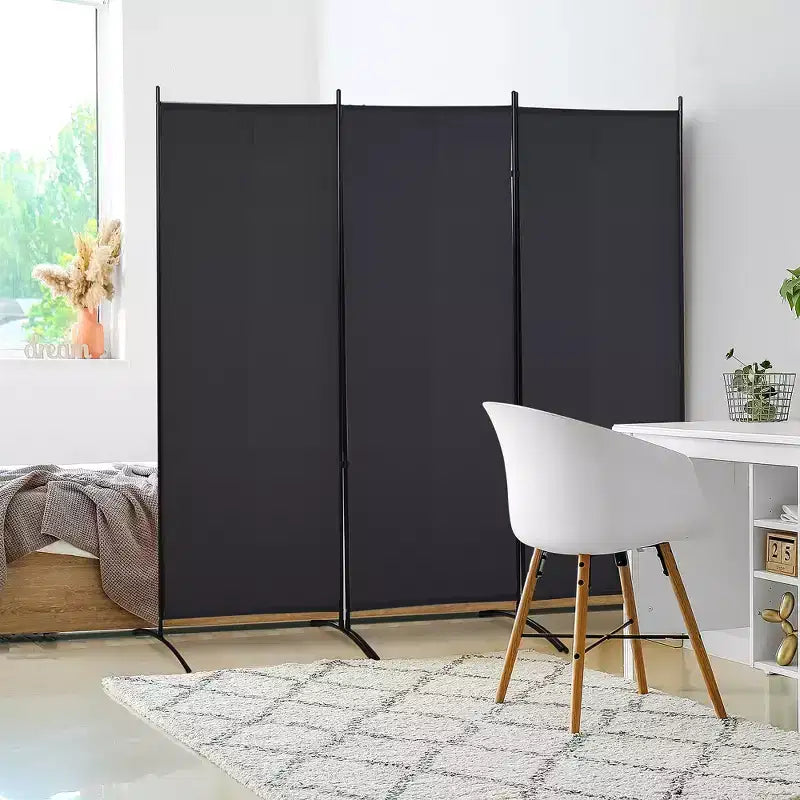 Separatore con 3 pannelli, divisorio pieghevole per la privacy, per camera da letto, ufficio, interni, 100 x 72