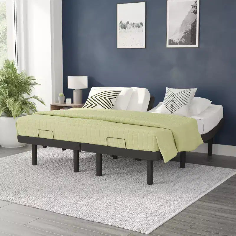 Base Letto Regolabile Personalizzata con Inclinazione Motorizzata Duale Testa e Piedi e Montaggio Facile e Veloce